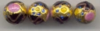 Black Fiorato, 12 MM Round with Gold Foil